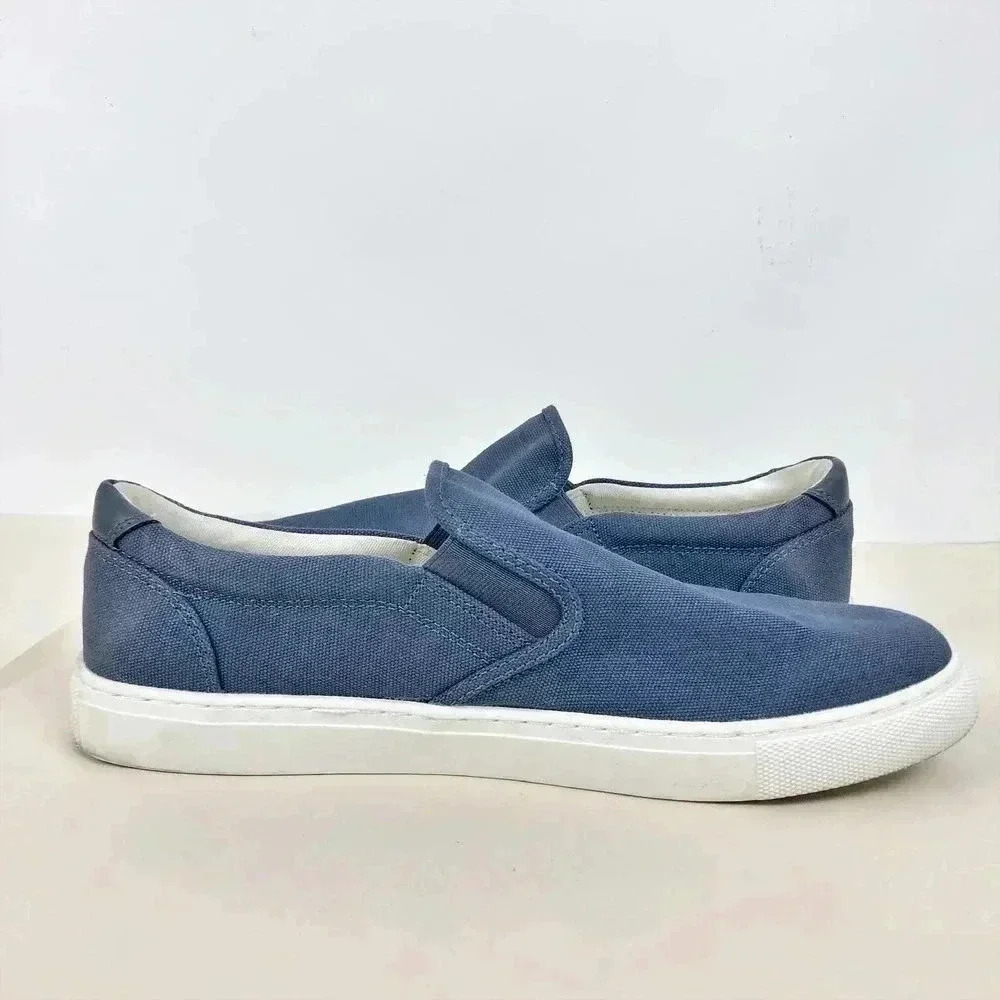 J.‎ Crew Mens Explorer Sneakers 10 Blue Canvas Slip On Low Top Streetwear - Picture 8 of 11